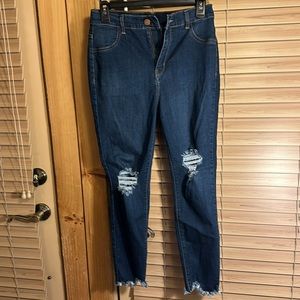 Fashion Nova High Rise Jeans with holes, size 11